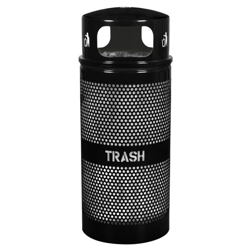 Landscape Series™ 34 Gallon Perforated Trash Receptacle with Dome Top