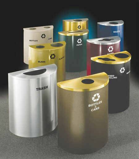 HALF ROUND RECYCLING RECEPTACLES